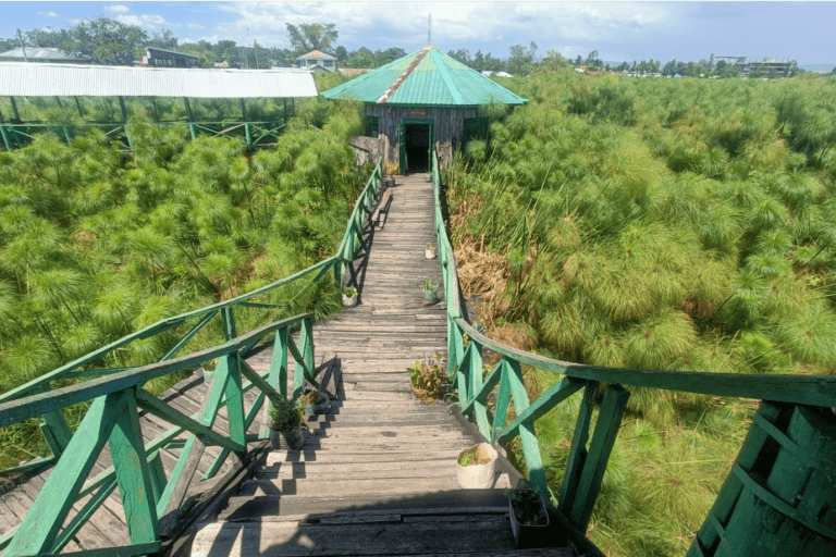 The boardwalk at Dunga Beach, Lake Victoria. Image by Achieng’ Otieno for Mongabay.