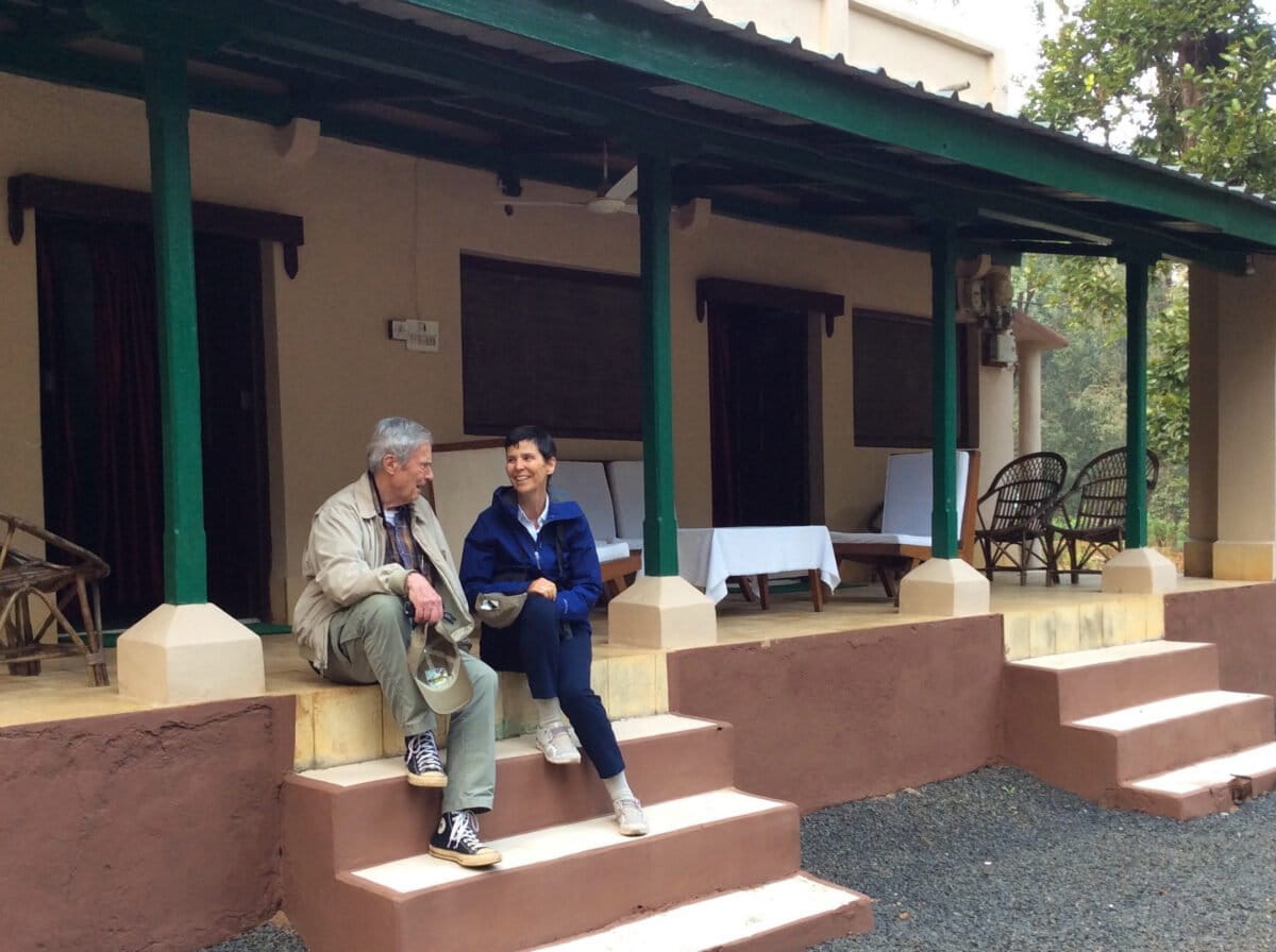 Author Miriam Horn with George Schaller at the family cabin in India. Courtsy of Horn.