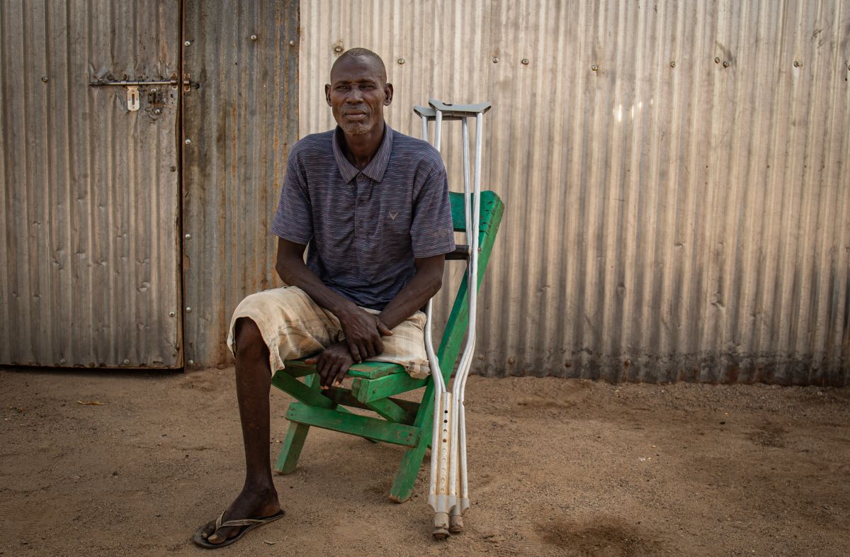 Fisherman Ngispaan Longalan lost his leg in a crocodile attack in 2018. Image by Christopher Clark for Mongabay.