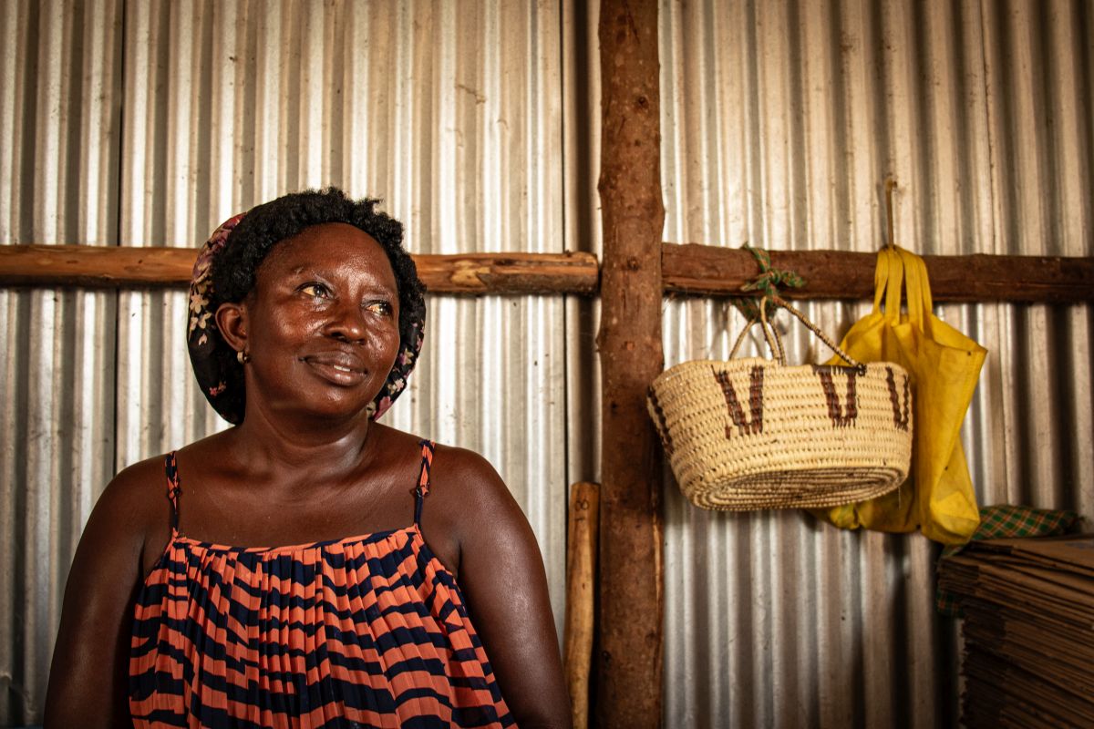 Kalokol fish processor Gisele Masambi is the main breadwinner for her ten children. Image by Christopher Clark for Mongabay.